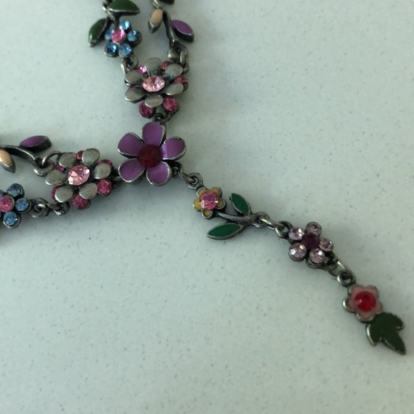 Floral rhinestone choker - Picture 7 of 16